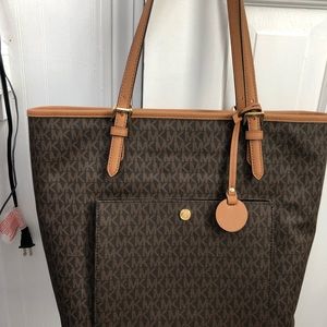 MK large snap pocket tote